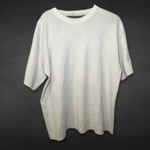 Oak + Fort Knit Top Two-Tone Design‎ Cream Accents Short-sleeve Olive Cream M M